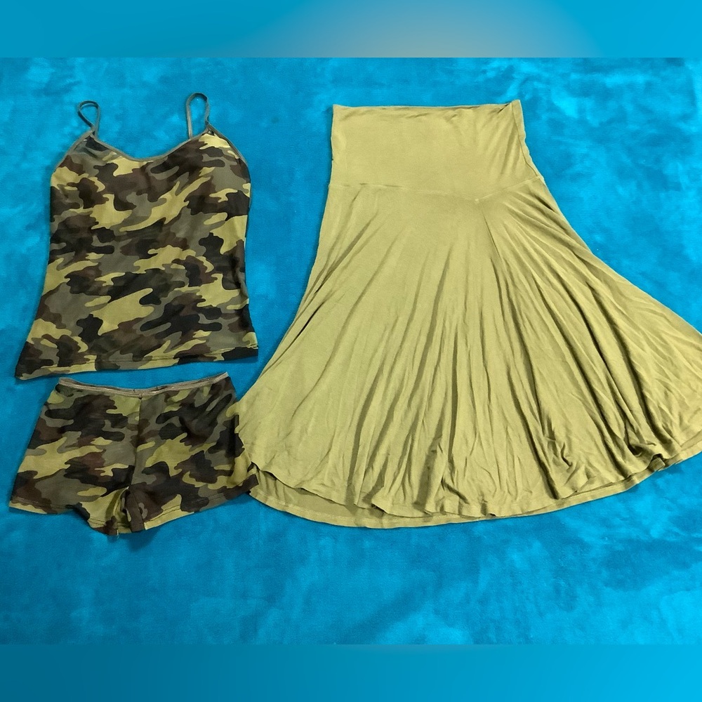 Max Studio jersey fold over asymmetric pull on skirt